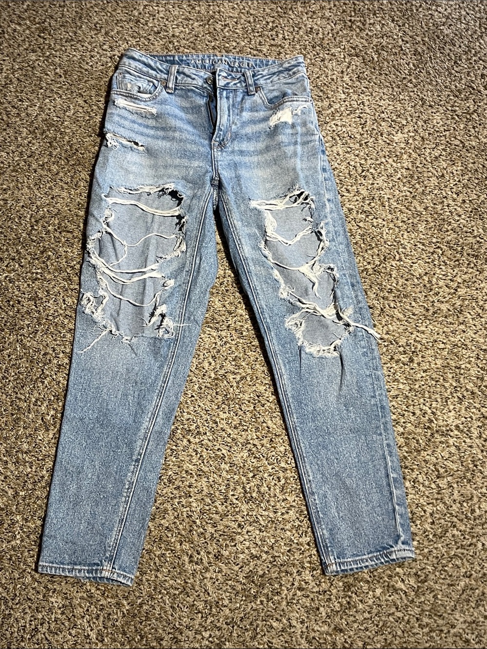 American Eagle Outfitters Light Blue Distressed Skinny Jeans